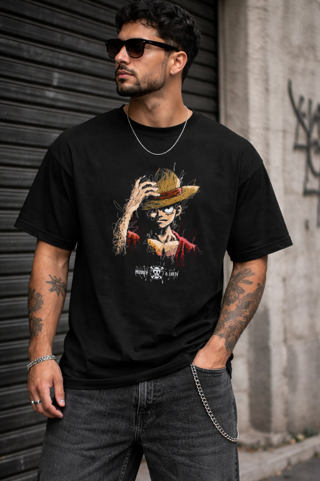 Anime Tshirt for Men | One Piece Tshirt for Men | One Piece Luffy Face Printed Tshirt